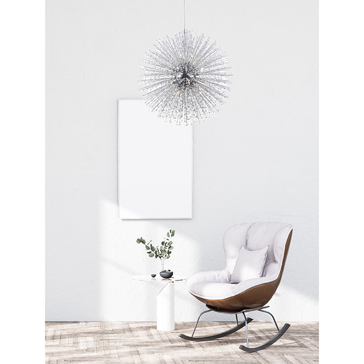 Clear Crystal Beaded Sputnik Chandelier with Hardware by Bethel - view 8