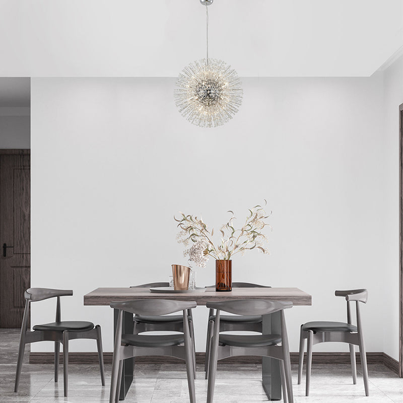Clear Crystal Beaded Sputnik Chandelier with Hardware by Bethel - view 4
