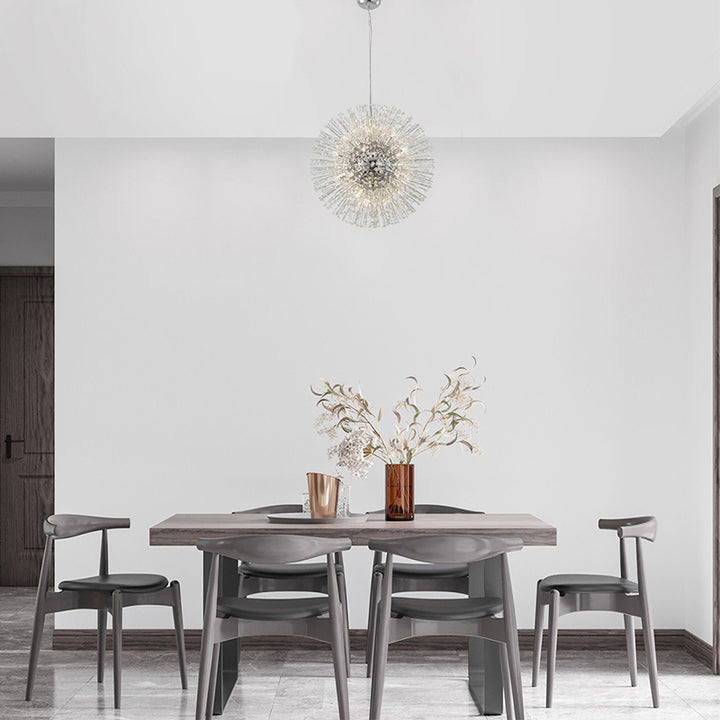 Clear Crystal Beaded Sputnik Chandelier with Hardware by Bethel - view 4