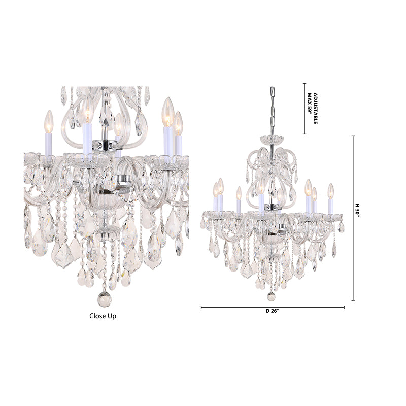 Clear Crystal Chandelier with Hardware by Bethel - view 10