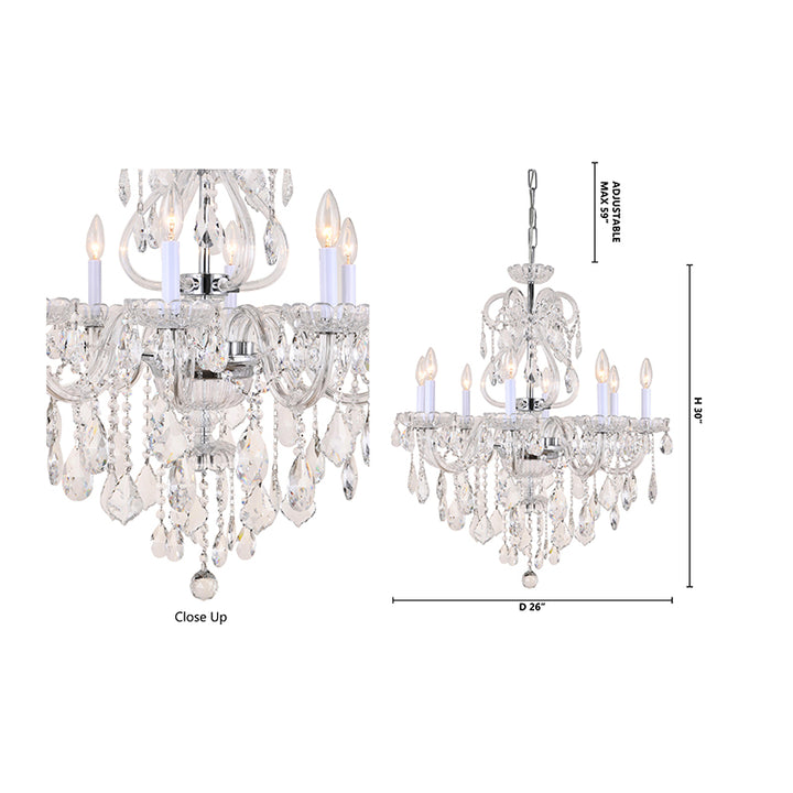 Clear Crystal Chandelier with Hardware by Bethel - view 10