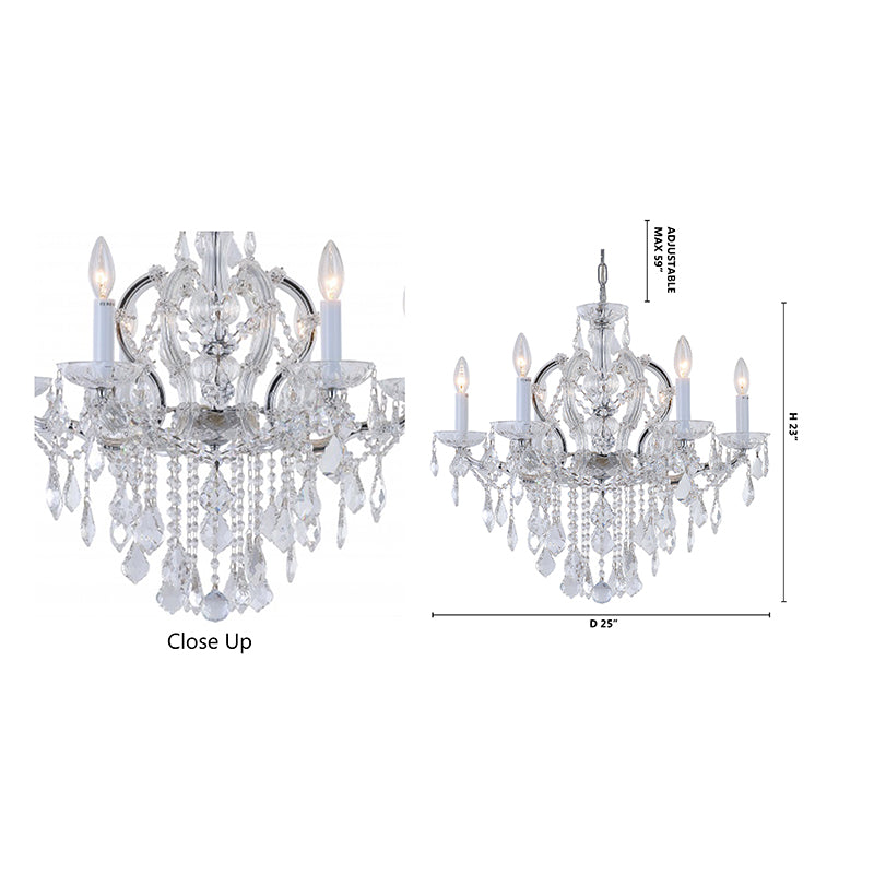 Clear Crystal Chandelier with Hardware by Bethel - view 6