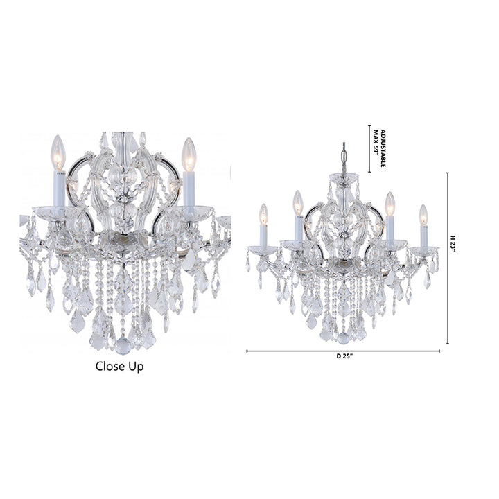Clear Crystal Chandelier with Hardware by Bethel - view 6