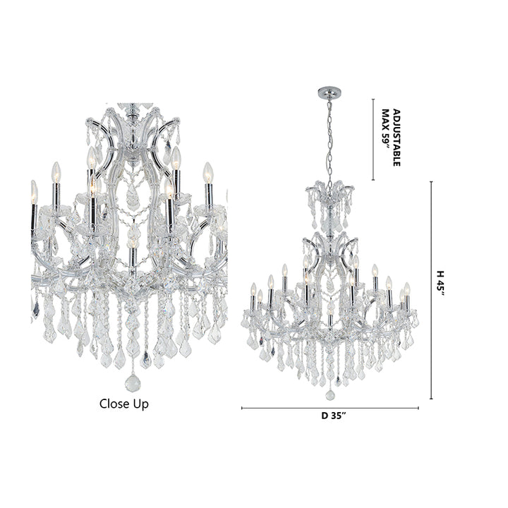 Clear Crystal Chandelier with Chrome Hardware by Bethel - view 4