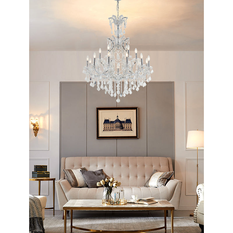 Clear Crystal Chandelier with Chrome Hardware by Bethel - view 5