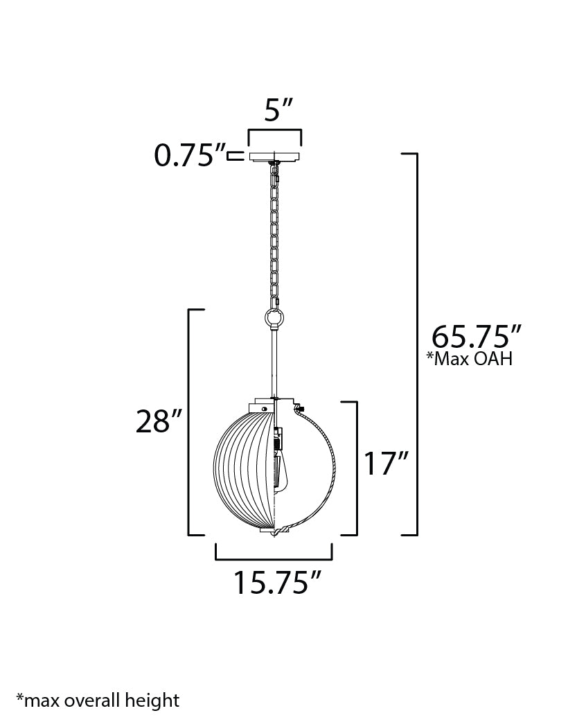 Kasbah Pendant dimensions diagram