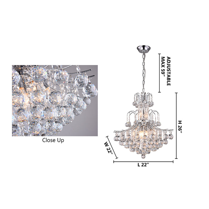 Frame Chandelier with Clear Hanging Crystals by Bethel - view 22