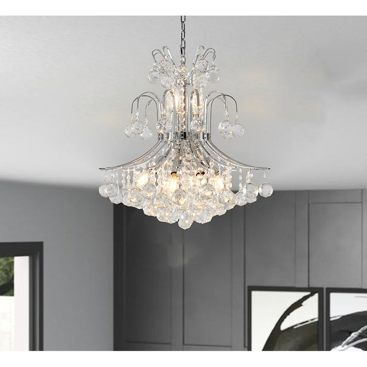 Frame Chandelier with Clear Hanging Crystals by Bethel - view 4