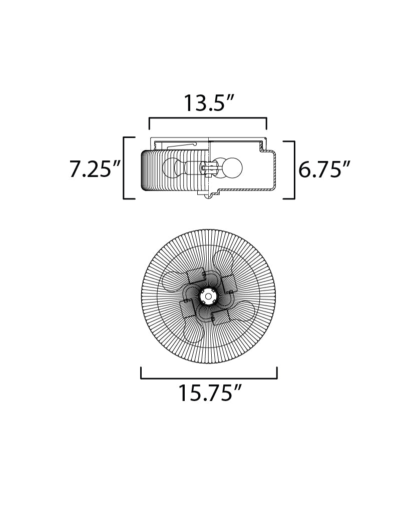 Kasbah 4-Light Flush Mount dimensions diagram
