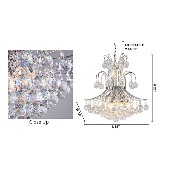 Frame Chandelier with Clear Hanging Crystals by Bethel - view 5