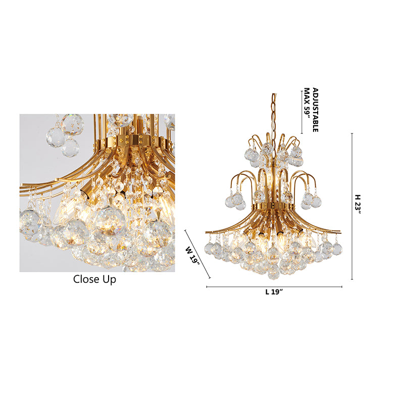 Frame Chandelier with Clear Hanging Crystals by Bethel - view 12
