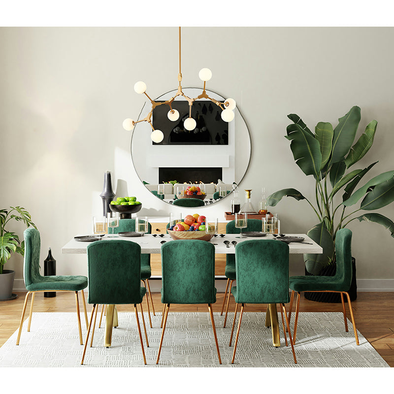Gold Metal Frame Ceiling Fixture with Milk White Glass Shades by Bethel - view 7