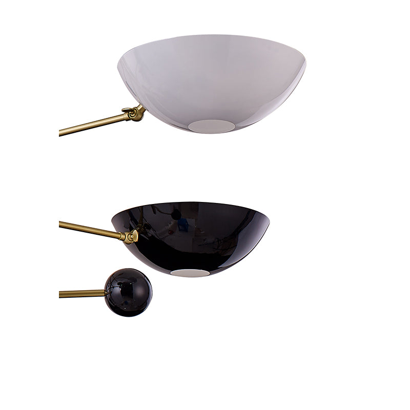Gold Metal Frame Ceiling Fixture with White &amp; Black Disk Plates