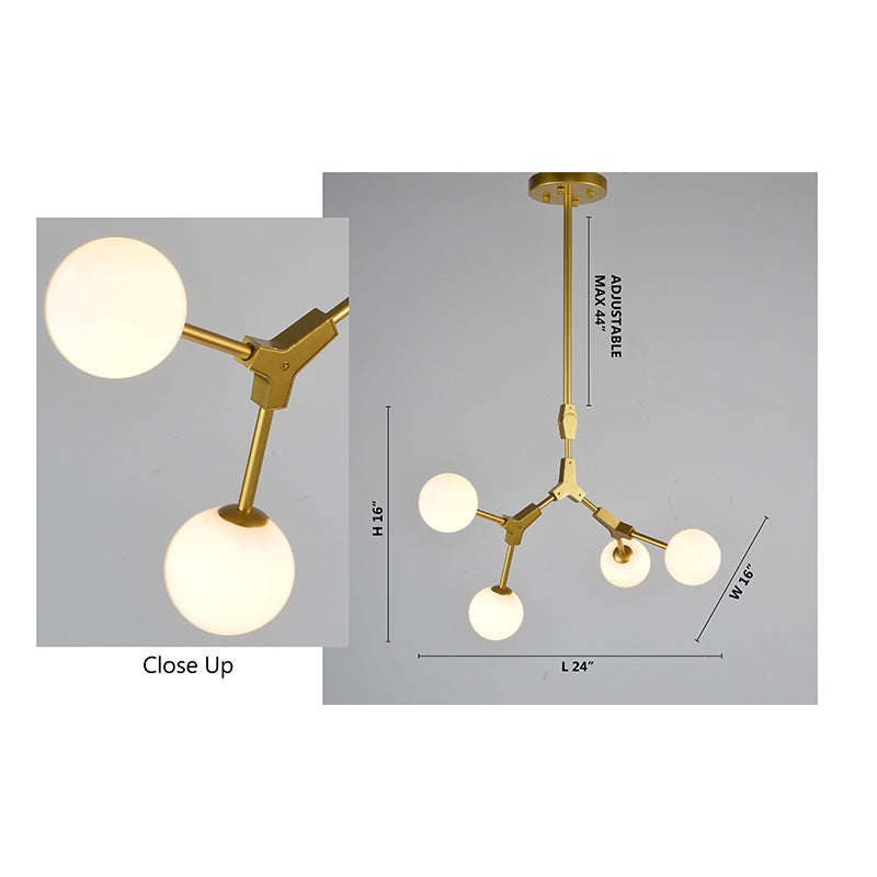 Frame Ceiling Fixture with Glass Shades by Bethel - view 5