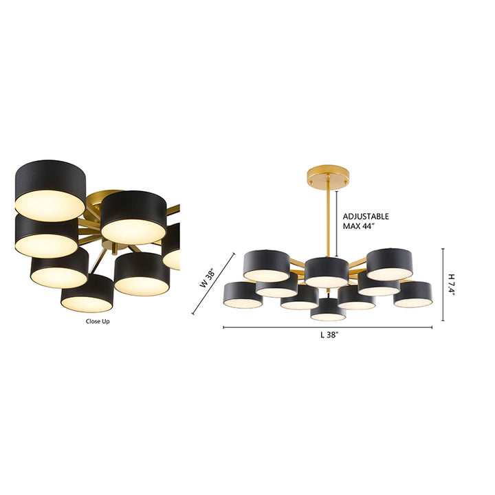 Frame Light Fixture with Shades and Frosted Diffusers by Bethel - view 24