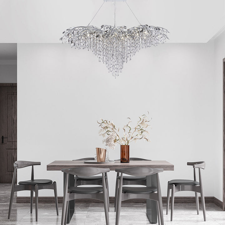 Branch Chandelier with Hanging Crystal Beads &amp; Branch Accents