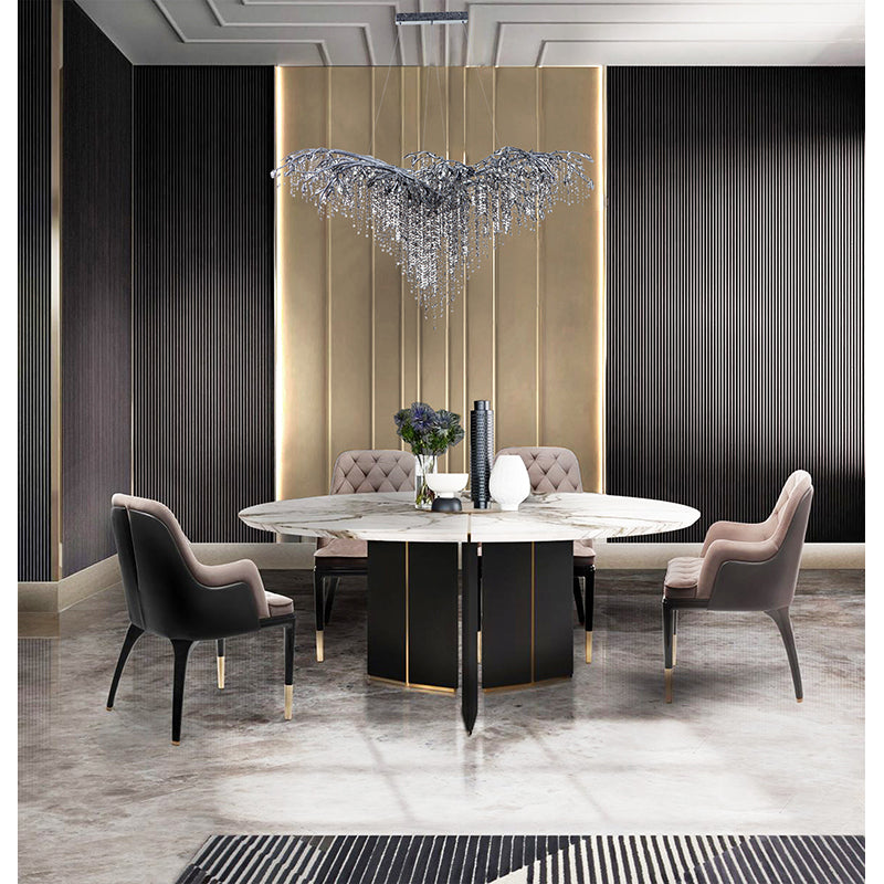 Branch Chandelier with Hanging Crystal Beads &amp; Branch Accents