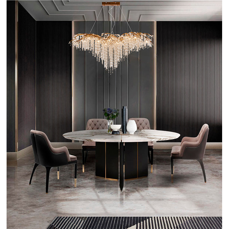Branch Chandelier with Hanging Crystal Beads &amp; Branch Accents