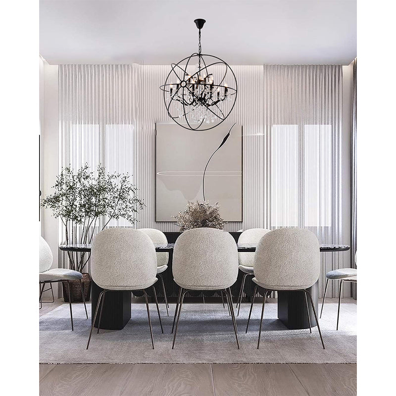 Cage Chandelier with Clear Hanging Crystals by Bethel - view 12