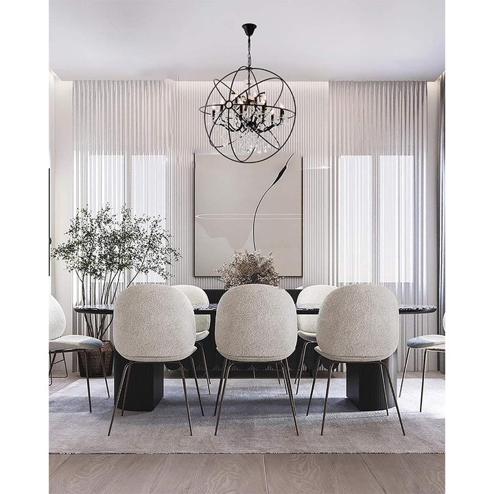 Cage Chandelier with Clear Hanging Crystals by Bethel - view 12
