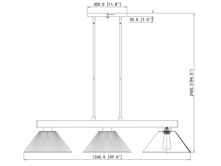 Cobalt - 3 Light Billiard Light (152MGLD)