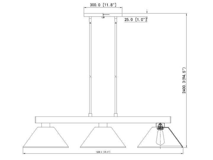 Cobalt - 3 Light Billiard Light (152MGLD-AWL14)