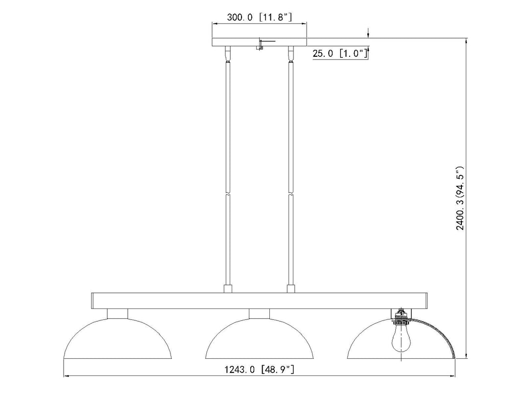 Cobalt - 3 Light Billiard Light (152MGLD-DMO14)