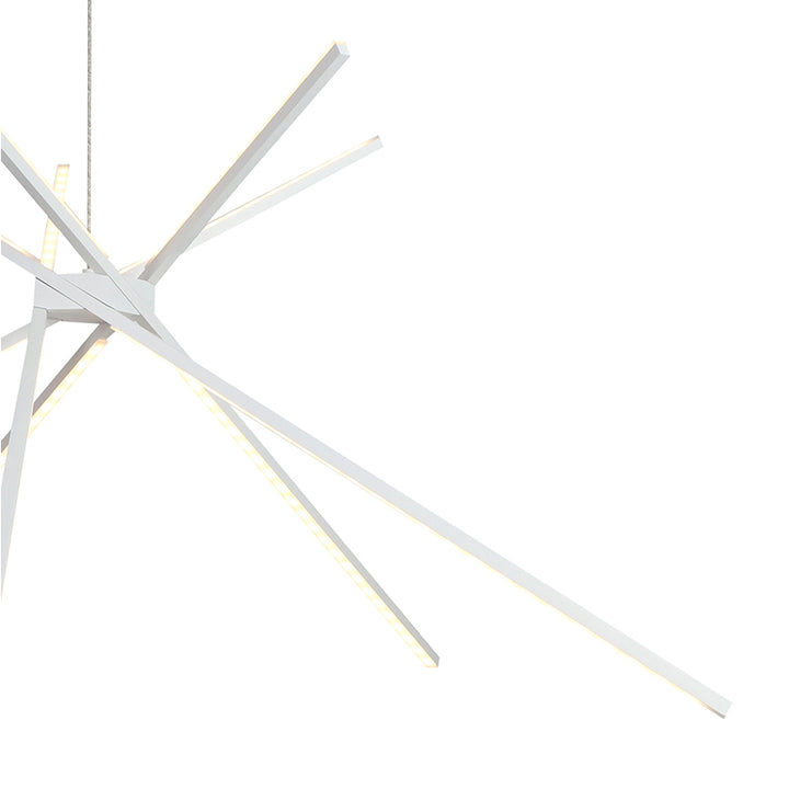 Matte White Match Stick LED Ceiling Fixture with Chrome Hardware by Bethel - view 5