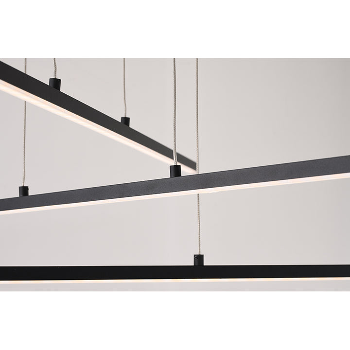 Frame LED Ceiling Fixture with Hanging Stick Pendants &amp;
