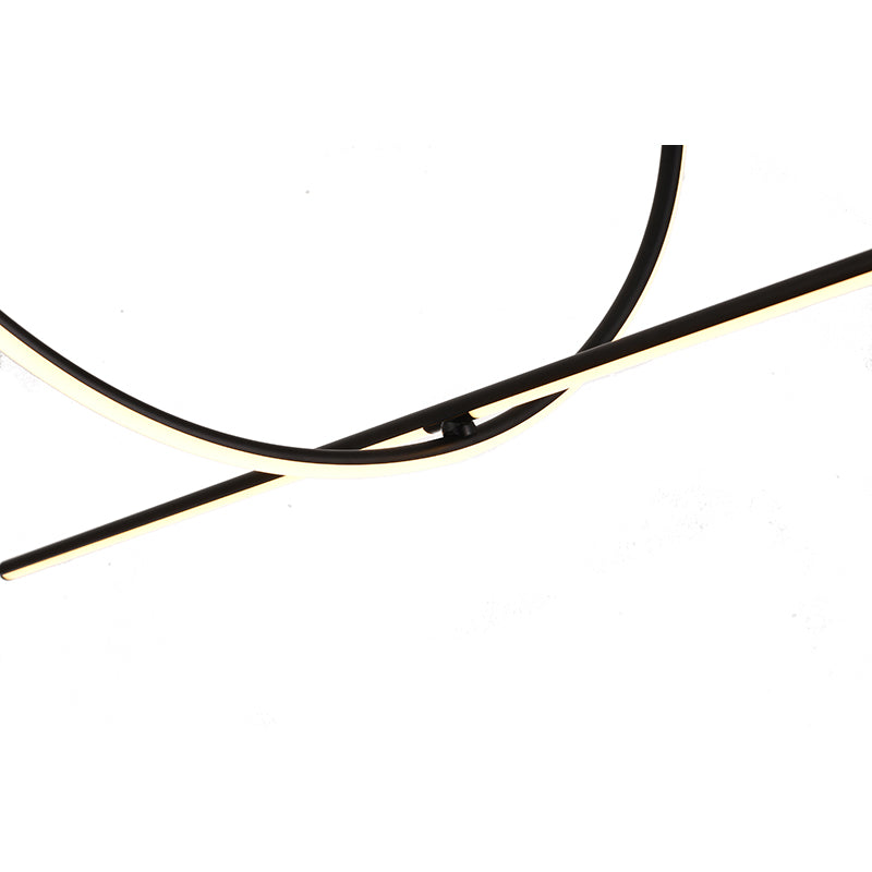 Black Metal LED Chandelier with White Acrylic Diffuser by Bethel - view 3