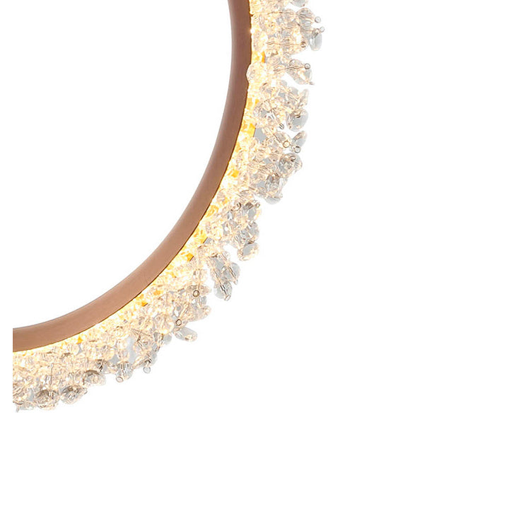 Frame LED Chandelier Ring with Clear Crystal Beaded Detailing by Bethel - view 5