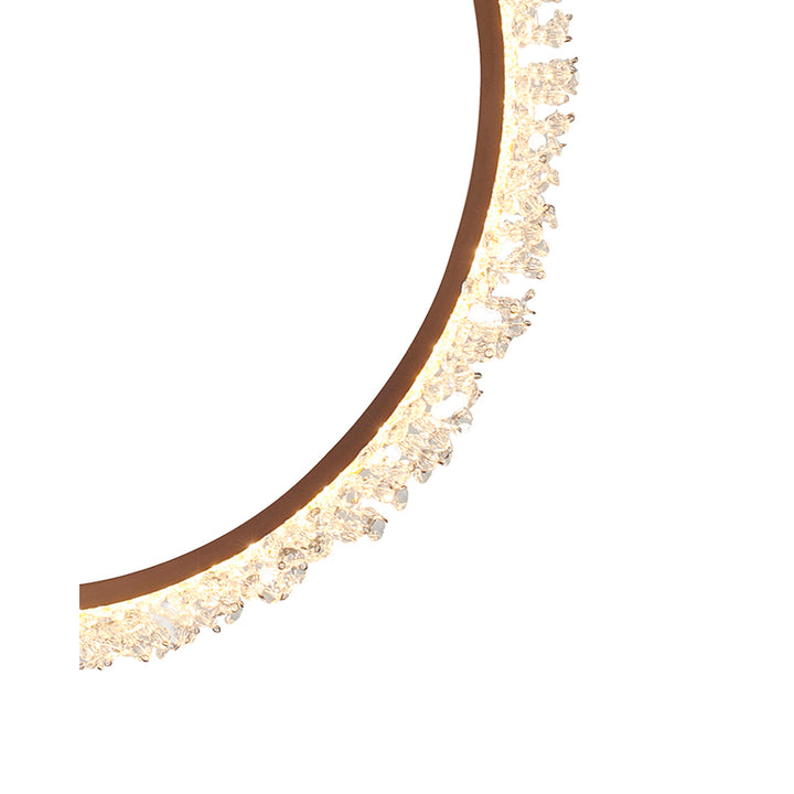 Frame LED Chandelier Ring with Clear Crystal Beaded Detailing by Bethel - view 9