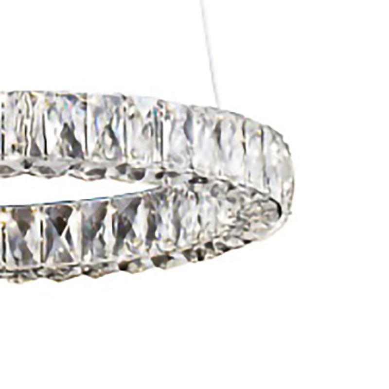 Clear Crystal Halo Ring Chandelier with Chrome Hardware by Bethel - view 4