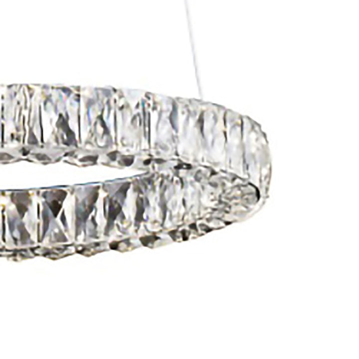 Clear Crystal Halo Ring Chandelier with Chrome Hardware by Bethel - view 4
