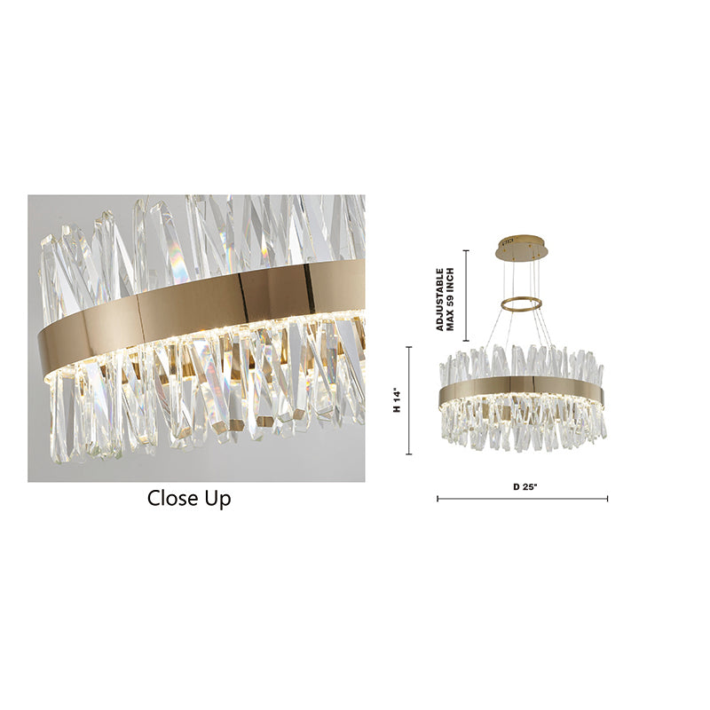 Rectangular Frame Chandelier with Clear Crystals (LX61) by Bethel - view 4