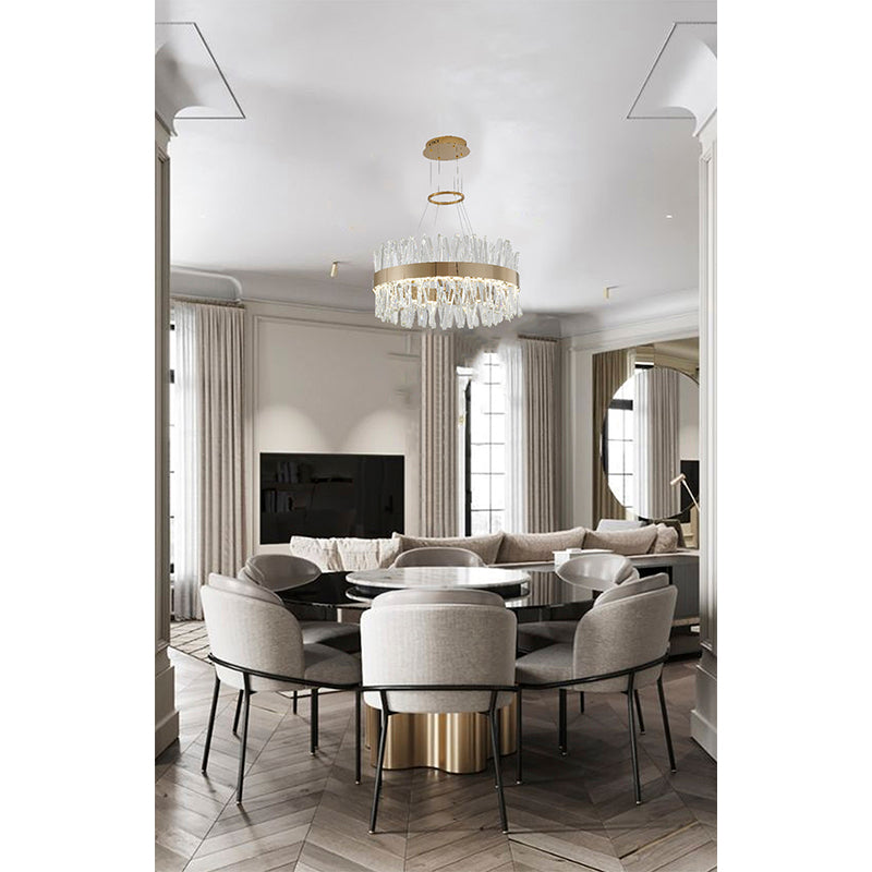 Rectangular Frame Chandelier with Clear Crystals (LX61) by Bethel - view 5