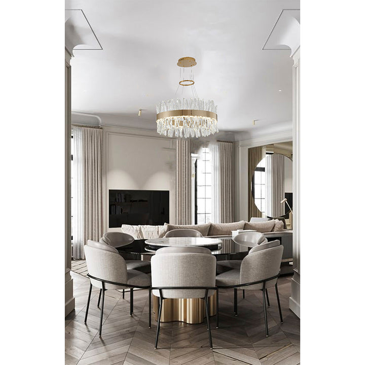 Rectangular Frame Chandelier with Clear Crystals (LX61) by Bethel - view 5