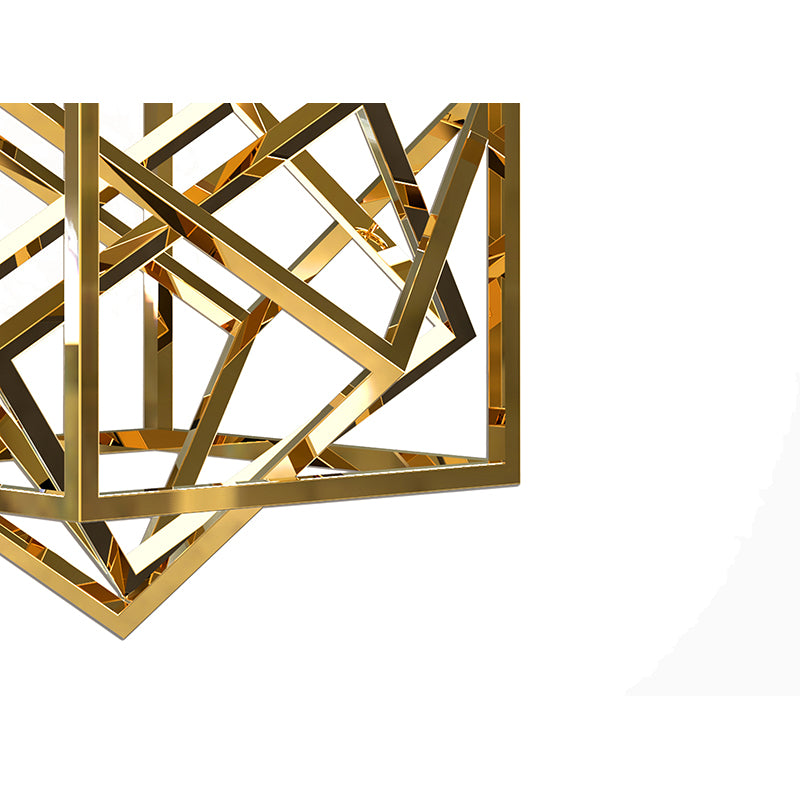 Gold Stainless Steel Geometric LED Light with White Acrylic Diffusers by Bethel - view 3