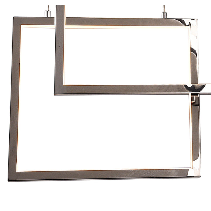 Stainless Steel Frame Chandelier with Hanging Box Lights by Bethel - view 4