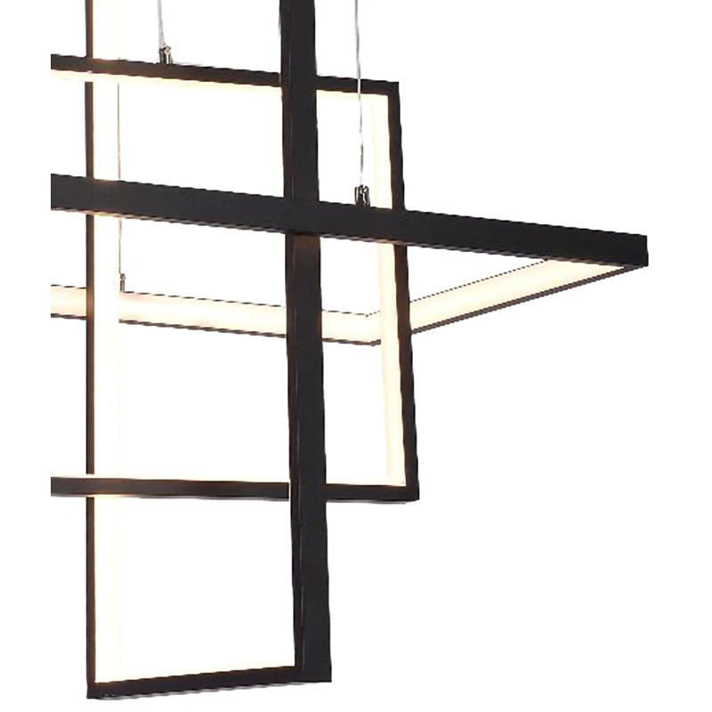 Matte Black Metal Frame LED Floating Box Light by Bethel - view 4
