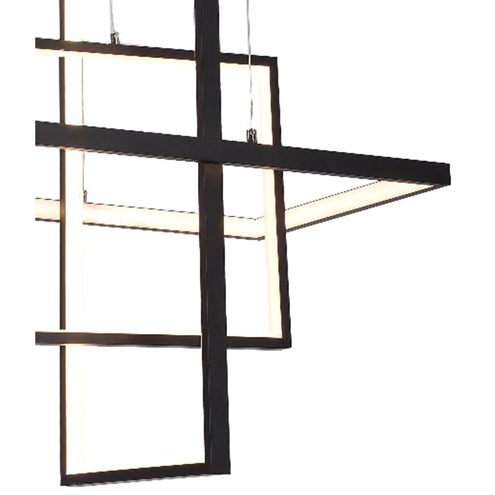 Matte Black Metal Frame LED Floating Box Light by Bethel - view 4
