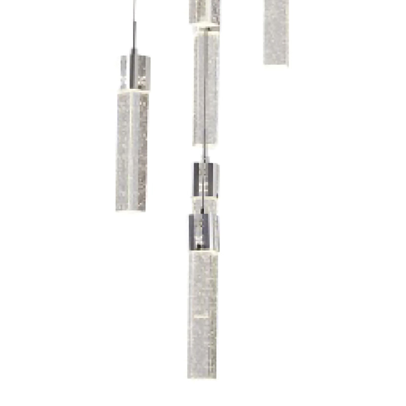 Chrome Frame Chandelier with Hanging Clear Bubble Crystal Pendants Adjustable in Height by Bethel - view 2