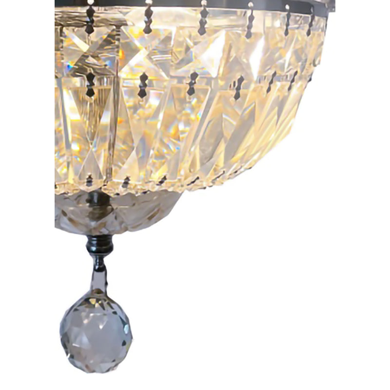 Clear &amp; Light Amber Crystal Flush Mount with Chrome Hardware