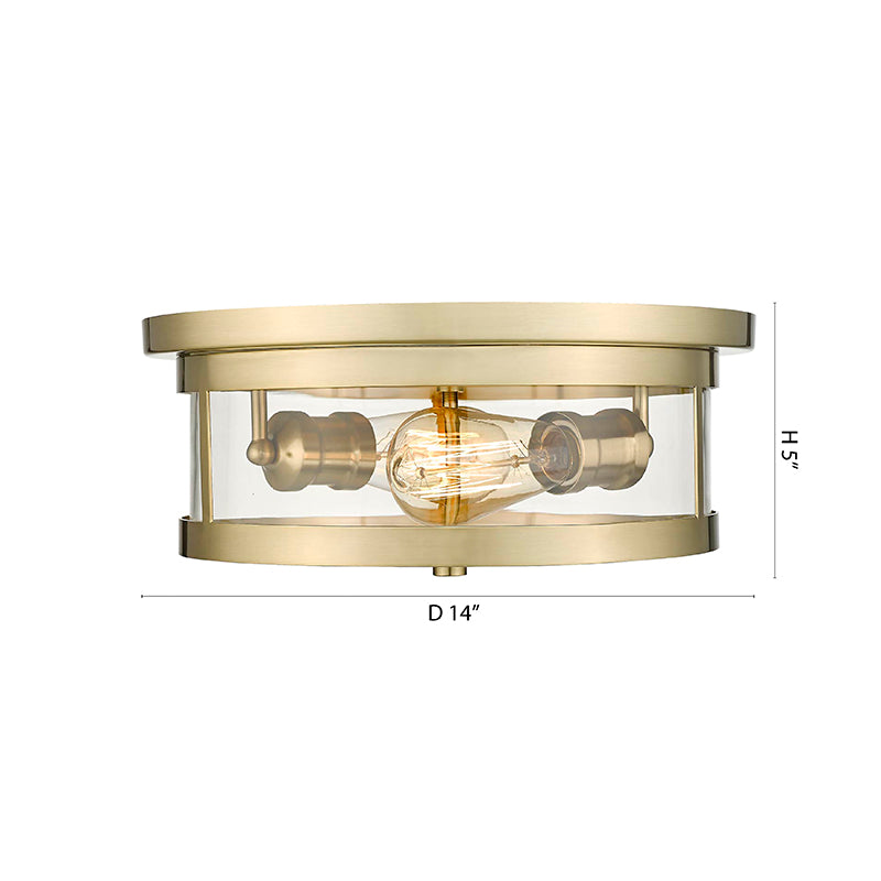 Round Flush Mount with Clear Glass Shade by Bethel - view 17