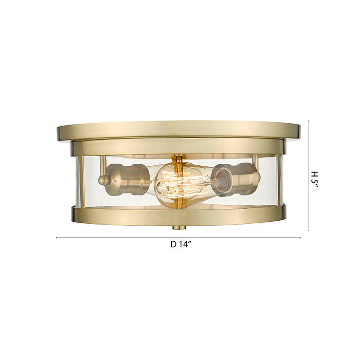 Round Flush Mount with Clear Glass Shade by Bethel - view 17