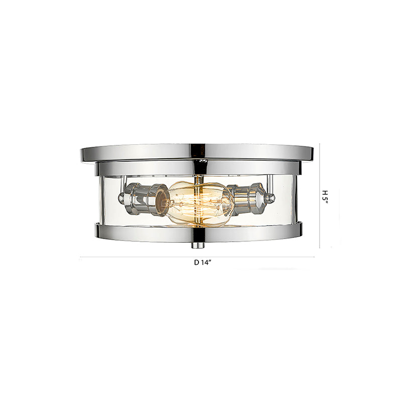 Round Flush Mount with Clear Glass Shade by Bethel - view 11