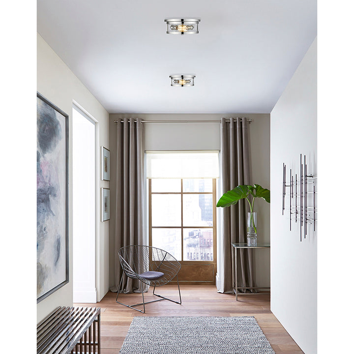 Round Flush Mount with Clear Glass Shade by Bethel - view 12