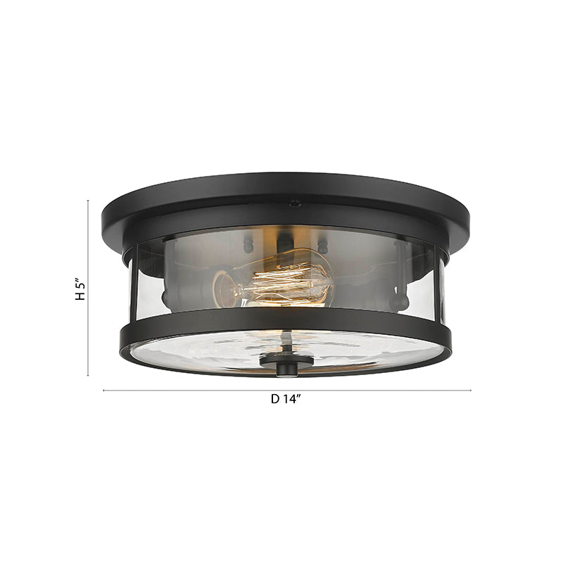 Round Flush Mount with Clear Glass Shade by Bethel - view 3