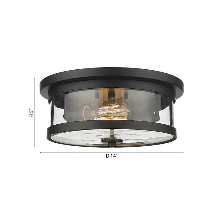 Round Flush Mount with Clear Glass Shade by Bethel - view 3