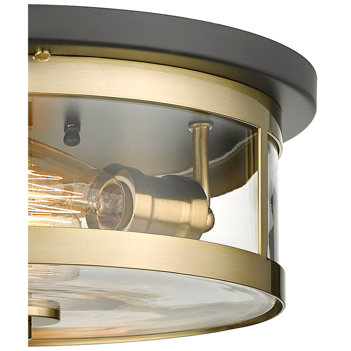 Round Flush Mount with Clear Glass Shade by Bethel - view 6